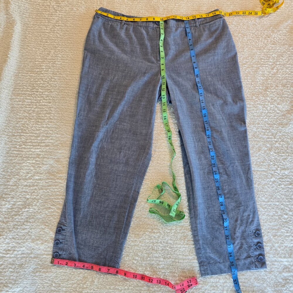 Talbots Sky Blue Perfect Cropped Pants Size 16 - Picture 16 of 16